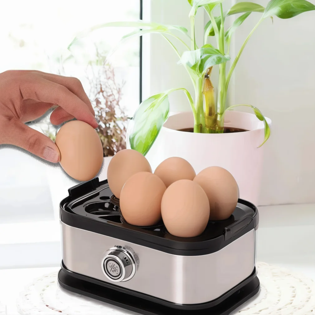 200W Power Eggs Boiler Space Saving Auto Shut-Off Smart Egg Cooker 6 Eggs Capacity Stainless Steel Rapid Egg Cooker2026new 5