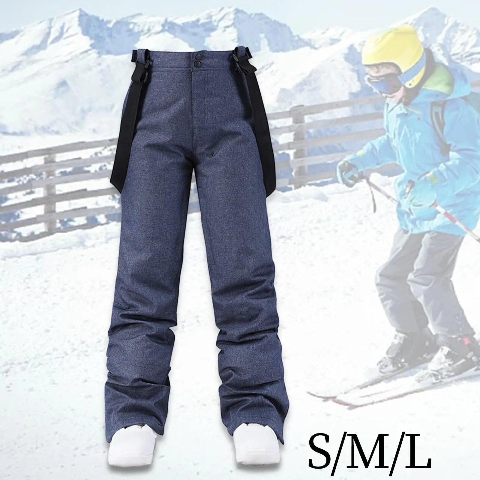 Snow Ski Pants Insulated Warm Windproof Thick Full Length Breathable Waterproof Winter Skiing Cargo Pants Ripstop Ski Trousers