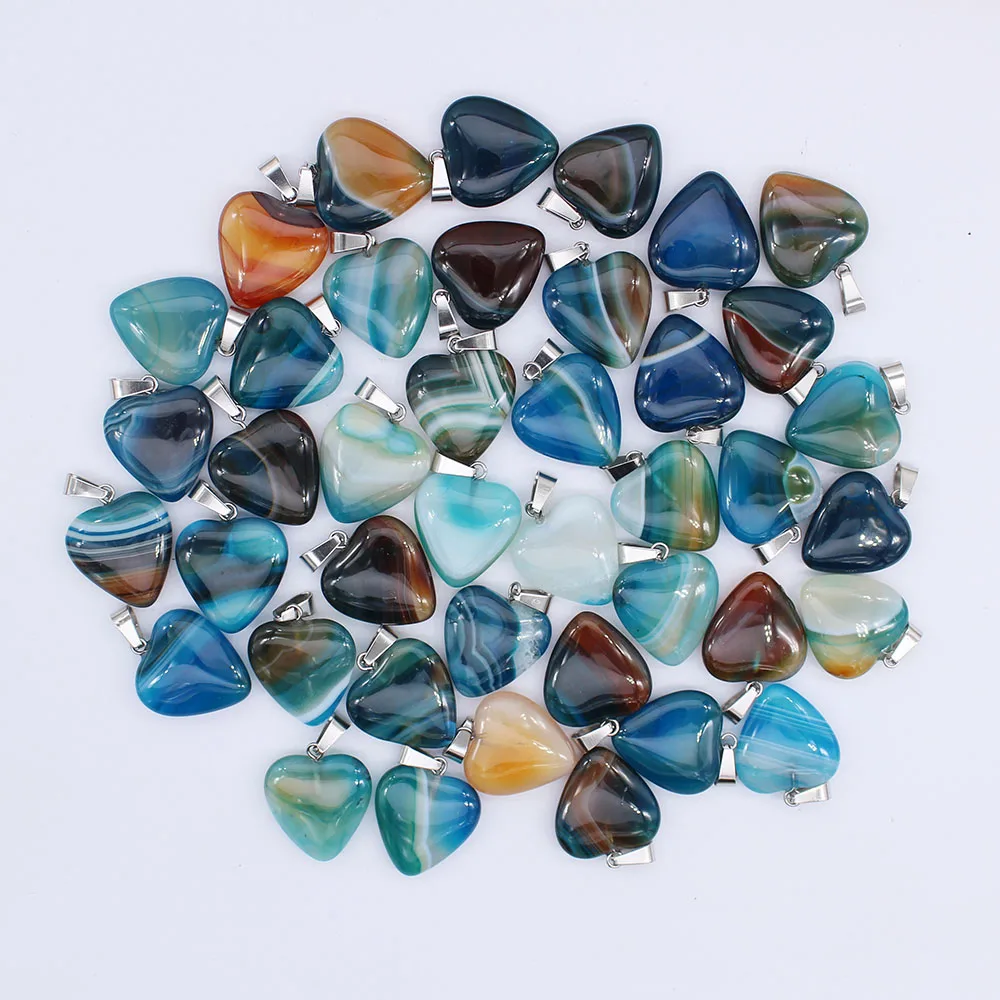 on sale! 2019 natural stone agates agates heart pendant charm and women's fashion jewelry necklace 30 pieces free shipping
