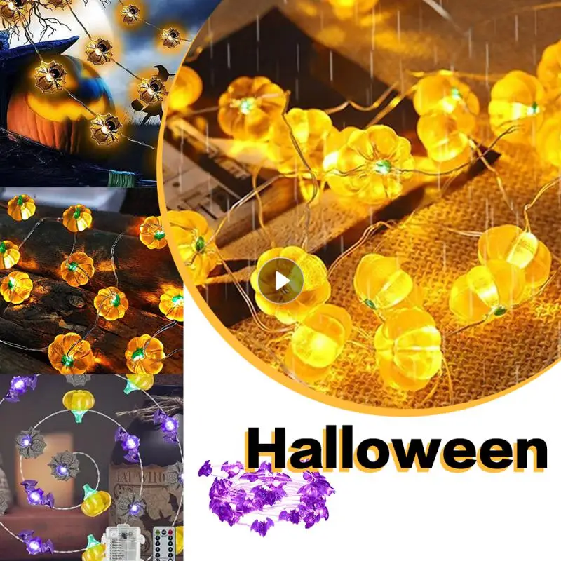 

Halloween Pumpkin Bat Spider Light String Glowing Horror Led Decorative Lamp Trick Or Treat Happy 2023 Halloween Day Decoration