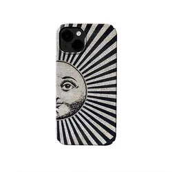 Sun - Wrinkled Black and White Design Shockproof Protective Hard Acrylic Phone Case for iphon16 PRO