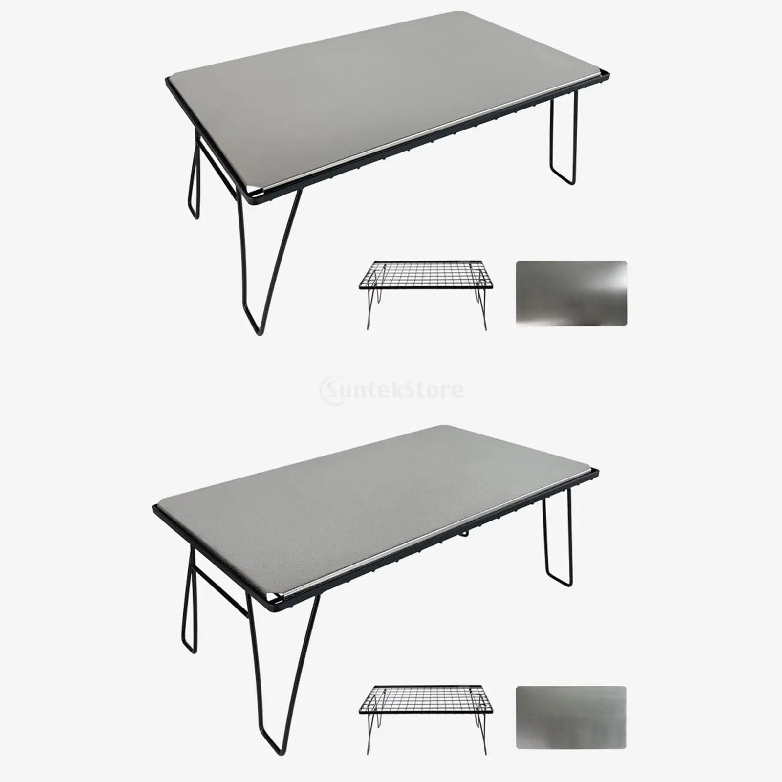 Foldable Table Camping Table Board Sturdy Splicing Stainless Steel for Hiking Party Picnic Fishing Mountaineering