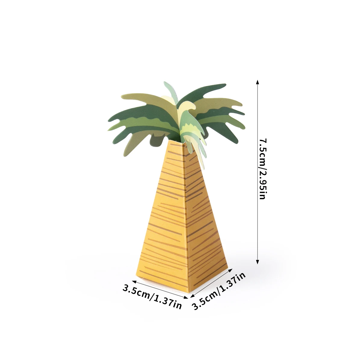 10/20 Stück Mini-Kokosnuss-Palme aus Papier, Pralinenschachtel, Geschenkverpackung für hawaiianische tropische Geburtstagsparty-Zubehör – Detail 5