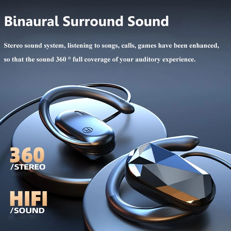 3.5mm Wired Open Ear Headphones Hifi Stereo Air Conduction Earphones Type-C/USB Plug Gaming Headset with Noise Reduction MIC