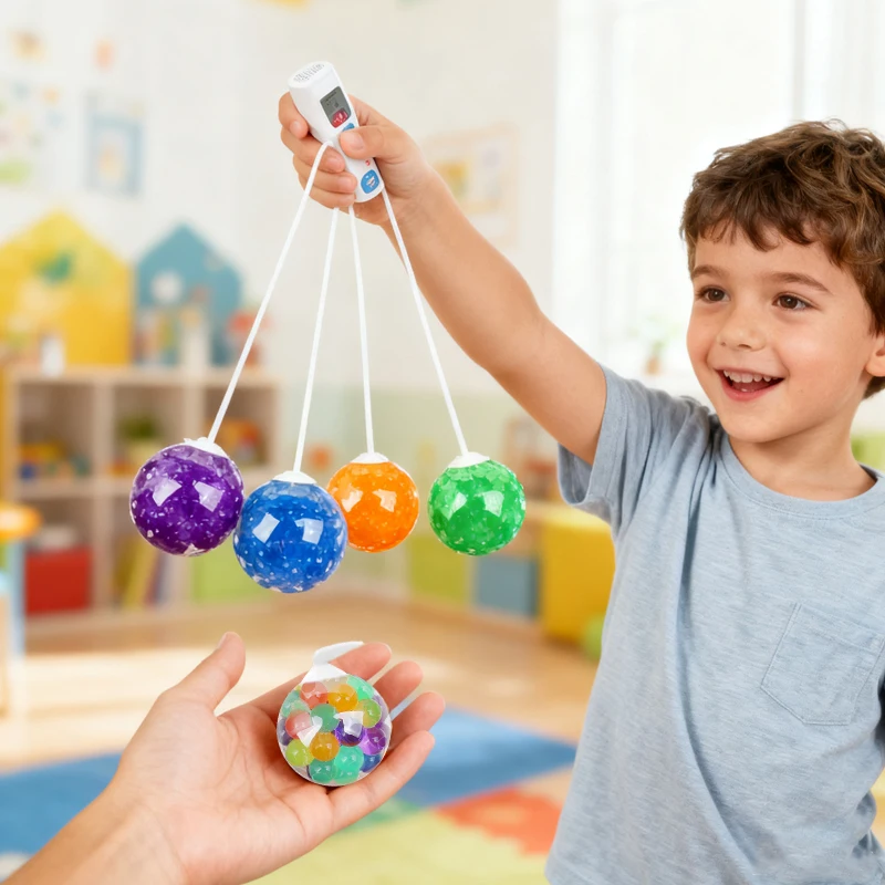 5/10/20Pcs Soft Rubber Squeeze Ball with Rope Yo-Yo Stress Relief SensoryToys for Kids Birthday Party Favors Pinata Filler Gifts