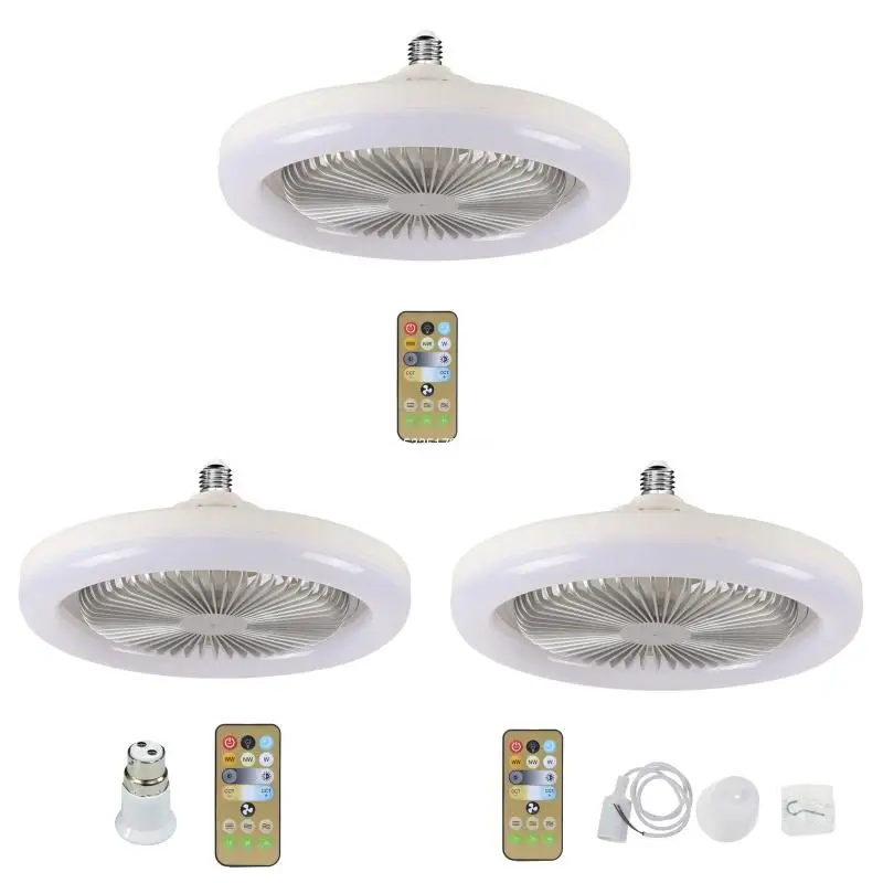 

for Smart Ceiling Fan with Remote Control B22 to E27 Converter Base/1m E27 Cable Dropship