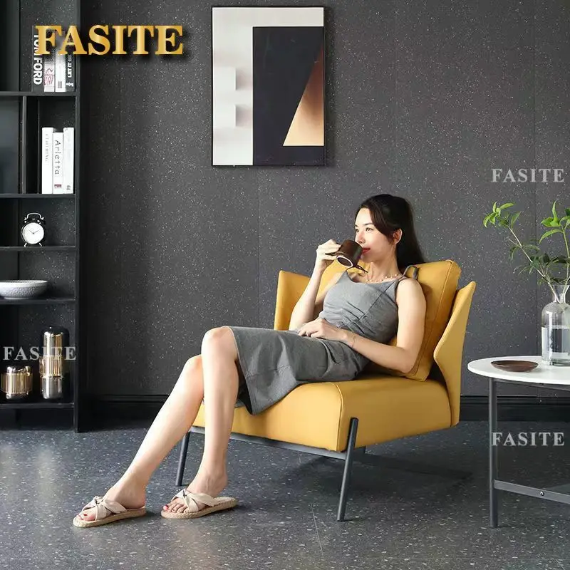Description Picture 2 of itemMinimalist microfiber leather single person sofa chair, designer chair, homestay lazy chair