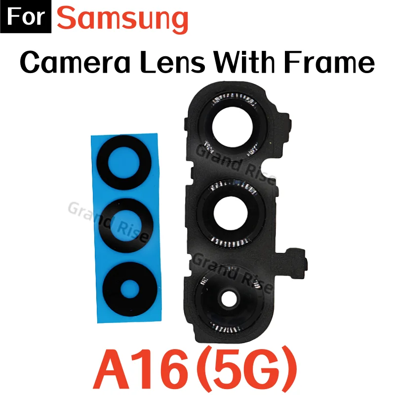 Rear Smartphone Camera Glass Lens Replacement with Frame and Adhesive Sticker