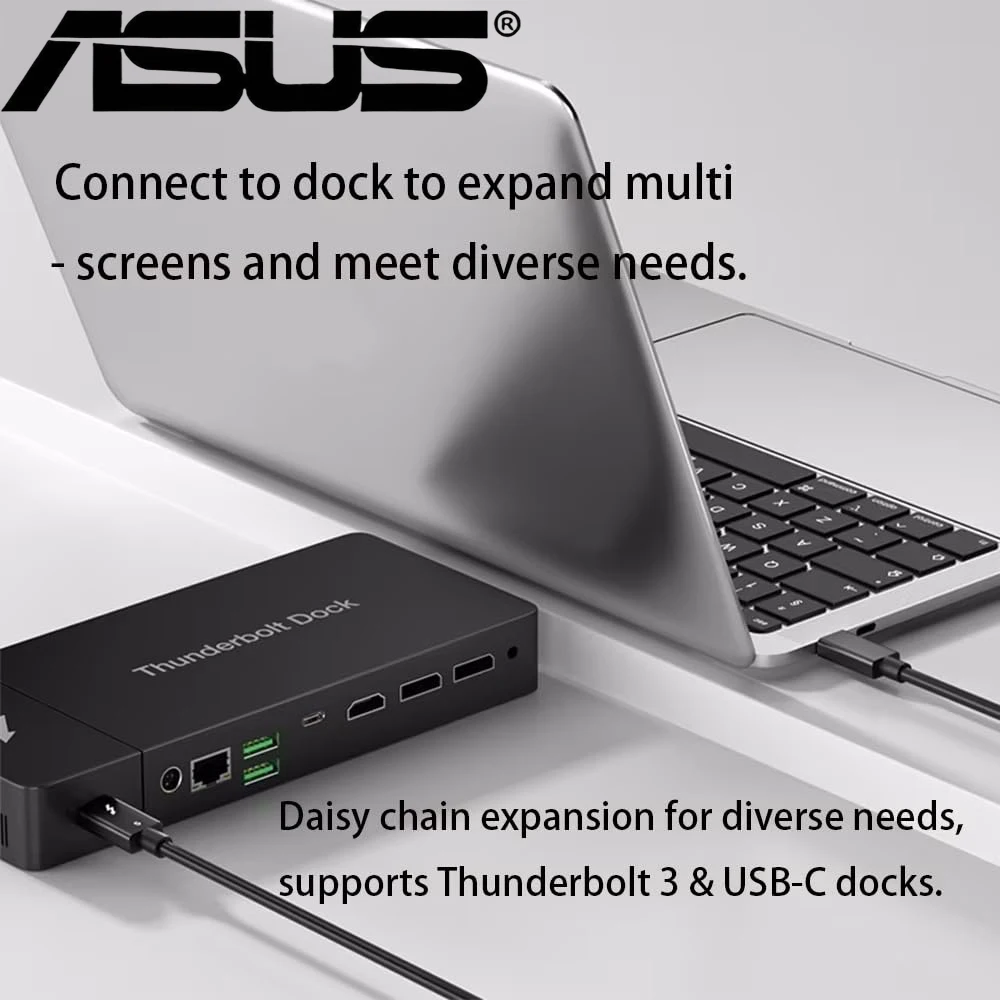 ASUS PD240W 고속 충전 썬더볼트 5 USB 타입 C 케이블 80Gbps 데이터 전송 16K/8K 비디오 아이폰 16 17 맥북 프로용