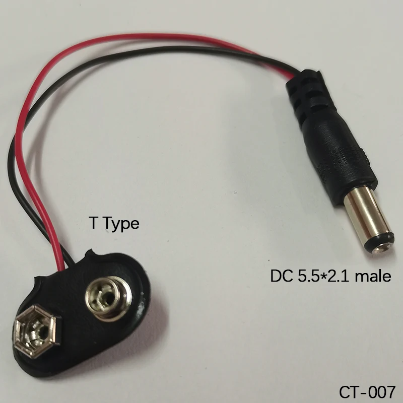 1 Stück 9 V Batterie-Snaps-Stecker, vielseitiger 9-V-Batteriehalter, I/T-Typ, weiche/harte Schale, Krokodilklemme, DC 5521 männlicher/weiblicher Adapter – Detail 17