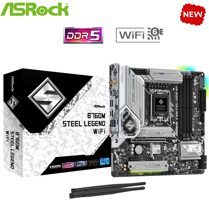 Nuovo B760 Per La Scheda Madre Asrock B760M Steel Legend Wifi Lga 1700 Ddr5 B760 Supporta Cpu I5 13400F I3 12100F 12400F