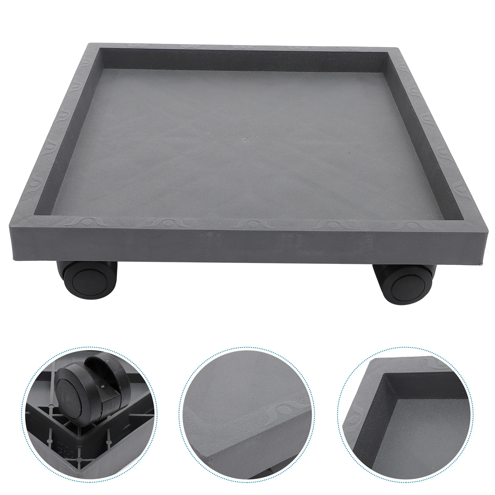 

Square Tray Practical Flowerpot Plant Stand Outdoor Movable Planter Universal Wheel Moveable Holder Pp Base