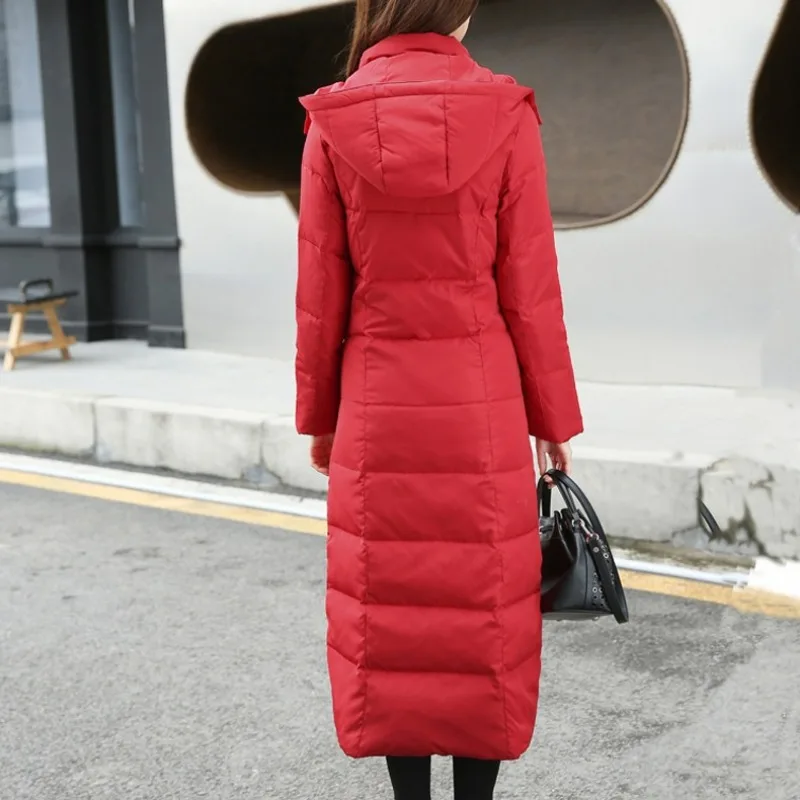 New Women Down Jacket Winter Coat Female Warm Thick Parkas Loose Large Size Extended Version Outwear Fashion Hooded Overcoat