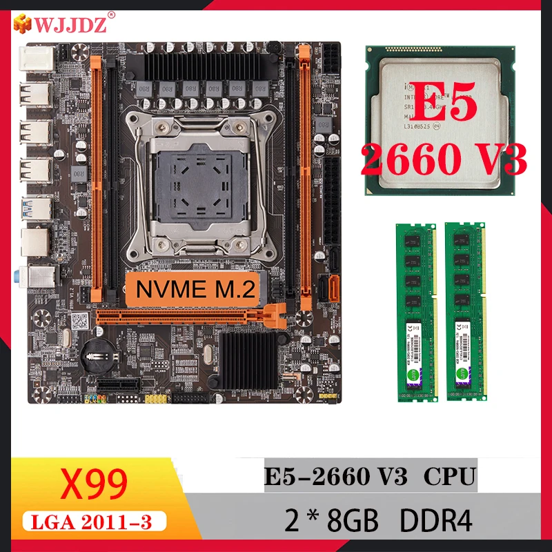 

X99 H4 motherboard kit intel xeon e5 2660 V3 with 2*8G processador DDR4 memory M.2 NVME motherboards and cpu set for pc gamer