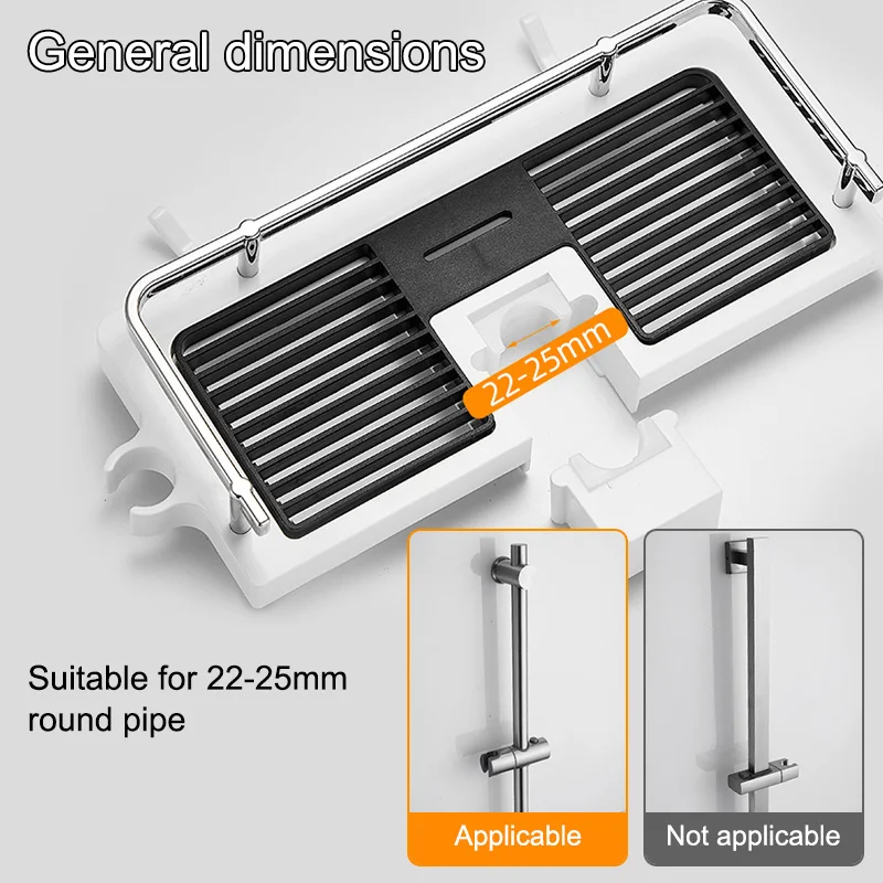 Shower Storage Holder No Drilling with Hook Shampoo Hanging Tray Stand Lifting Rod Bathroom Storage Organizer Accessorie 3