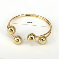 FUQI Original Designer 18K Gold Plated Copper Charm Ball Cuff Bangles for Women Bracelet Stackable Punk Fashion Jewelry Gift 2