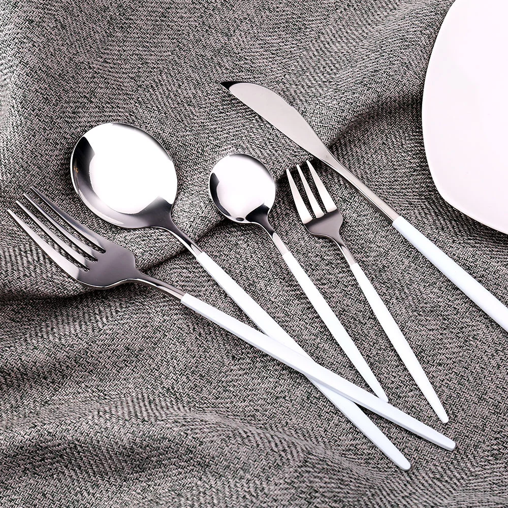 24Pcs/30pcs Wedding Supplies Kitchen Dinnerware Tableware Spoon Fork Knife Set Washing Utensils Cutlery Lunch Of Dishes Complete cutlery set western style cutlery set picnic cutlery set stainless steel cutlery set camping cutlery set wooden cutlery set