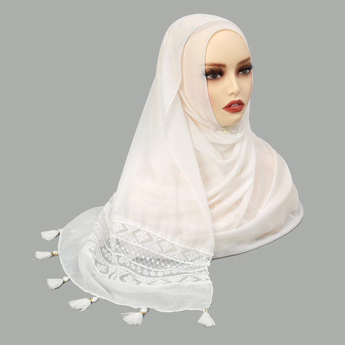 Sciarpa Donna Senza Pattern Sciarpa Chiffon Hijab Morbida: Scialle Maxi Leggero Per Tutte Le Stagioni Parafango Sh 125 - Foto 10