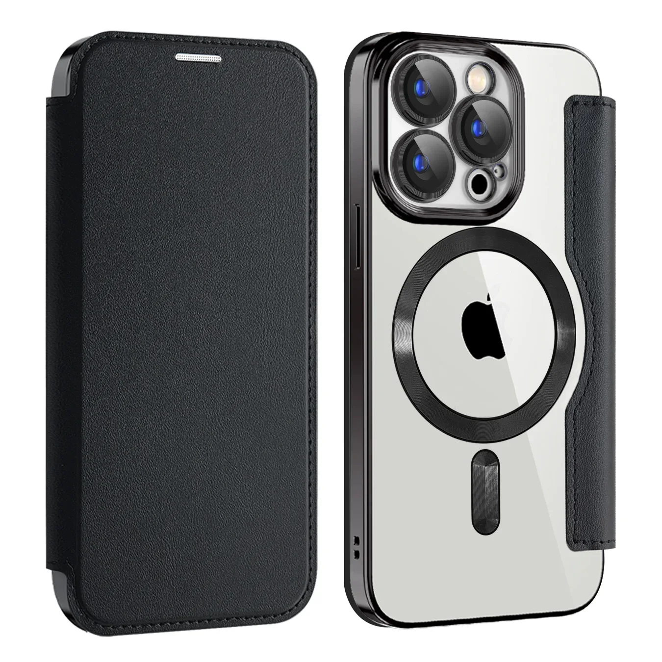 Premium Flip Leather MagSafe Phone Case with Card Holder and Magnetic Wallet