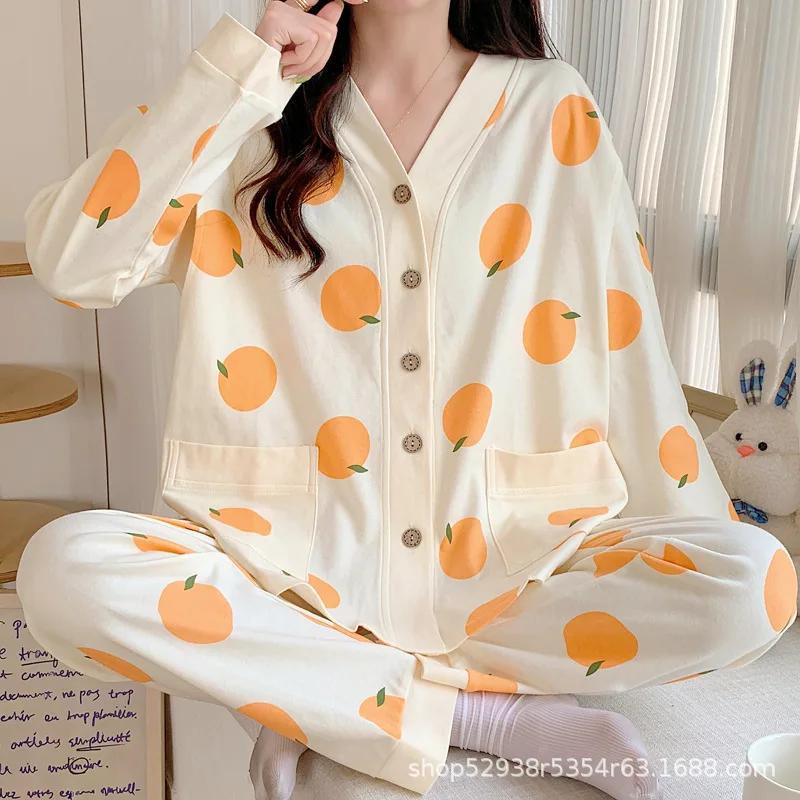 Nursing Clothes 2 Pieces Pajamas Maternity Clothes Home Clothes Spring And Autumn Confinement Clothes Summer Nursing Pajamas 2
