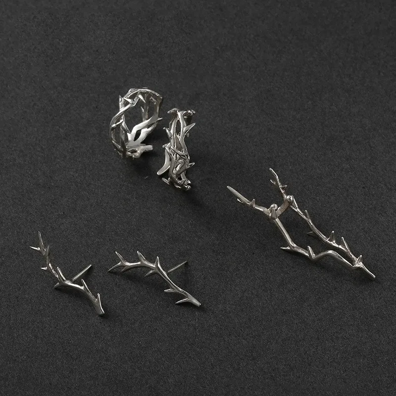 Edgy Irregular Couple Rings - Retro Hip-Hop Style Adjustable Jewelry