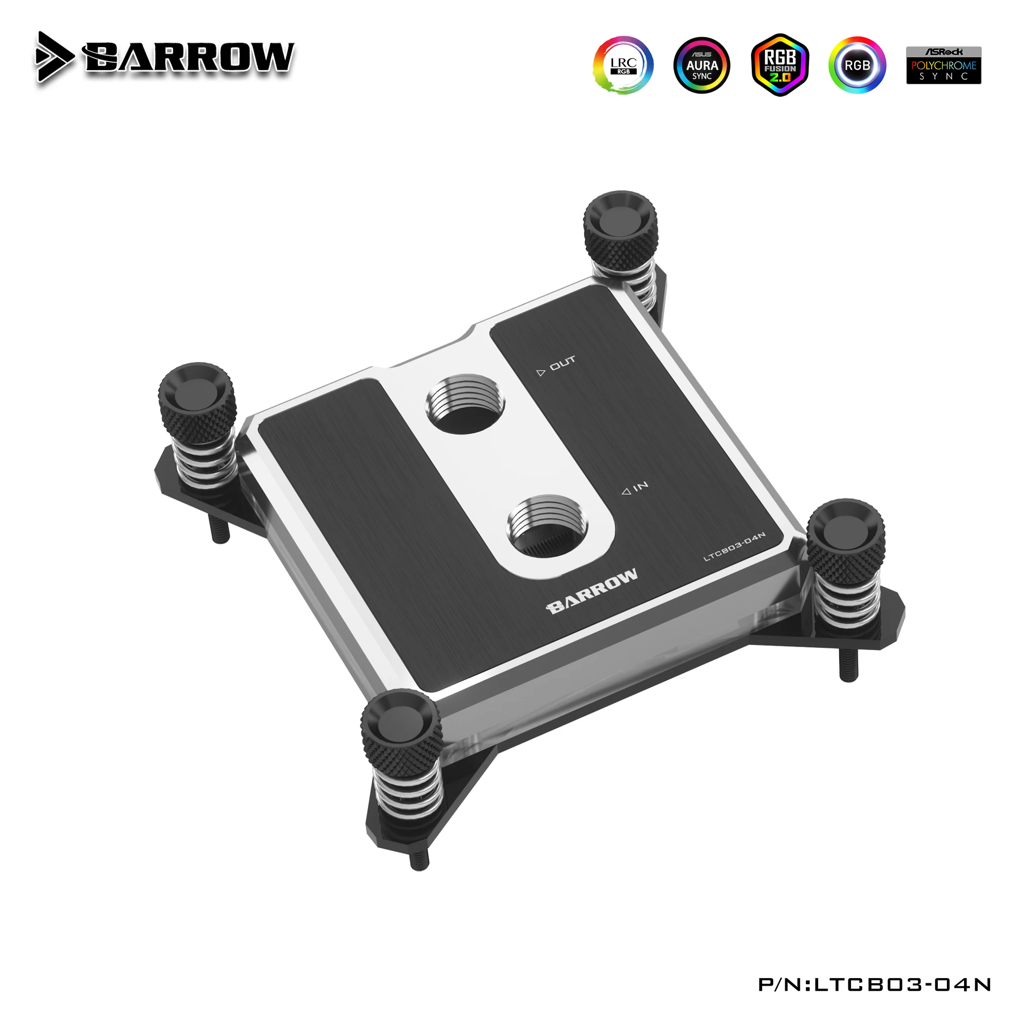 Barrow Cpu Water Block Use para Intel Lga1150 1151 1200 1700 Soquete Pom Latão Metal Topa-rgb Luz Compatível 5v Gnd 3pin