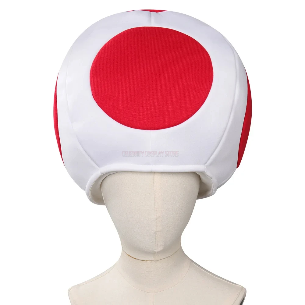 Kids Boys Toad Kinopio Cosplay Hat Anime Game Bros 2 Roleplay Red Dot Mushroom Head Cap Costume Accessories Fancy Dress Gifts