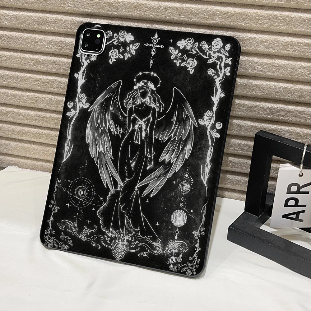 Vintage Angel Design Tablet Case - Stylish Protective Shell for iPad Pro, Air, and Mini Series