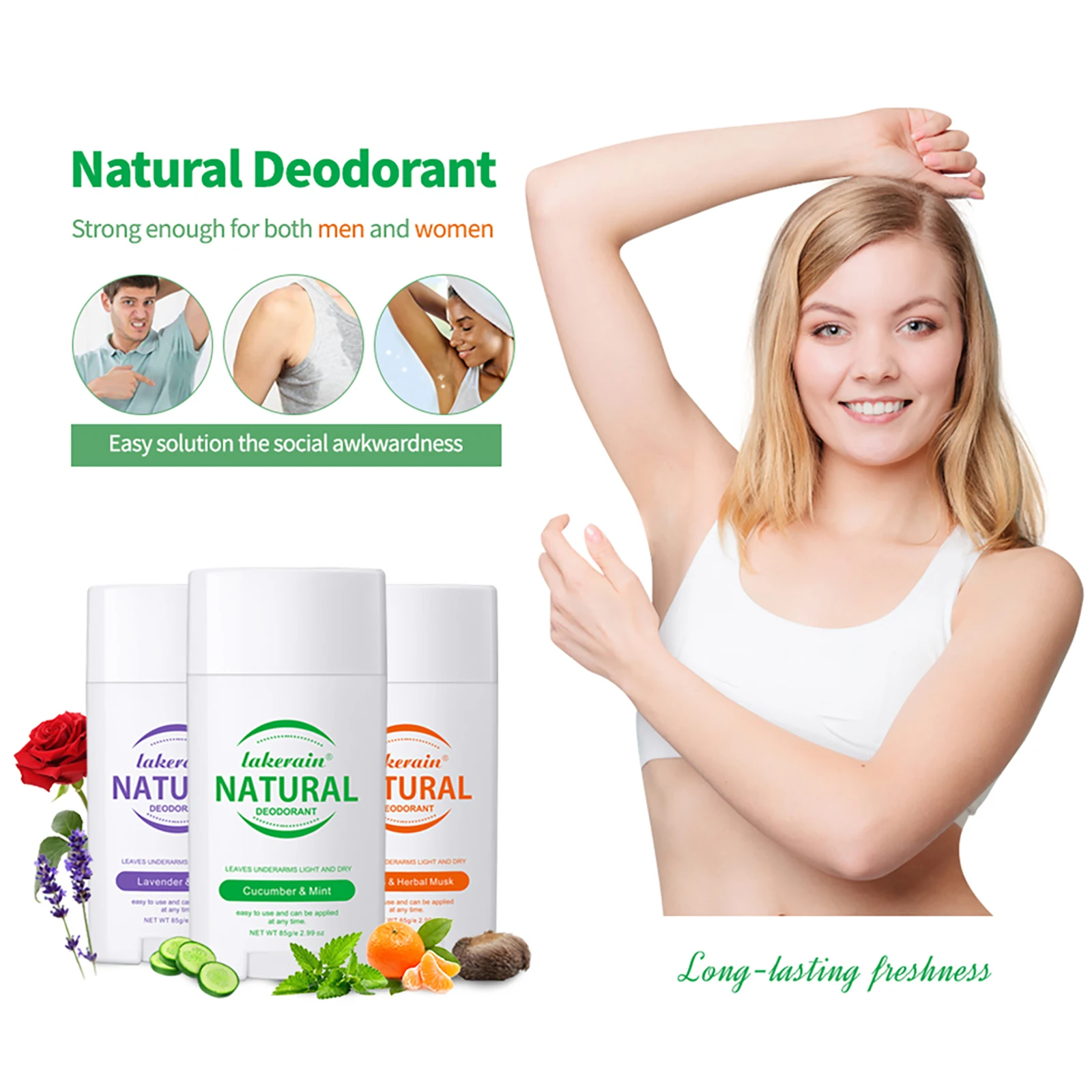 Deodorant stick Natural Deodorant Stick Beauty Health Antiperspirant Cream Body Skin Care Underarm Anti Odor Women Men Sports