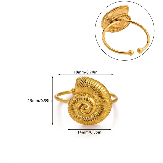 Bagues ouvertes dorées style plage d'été en acier inoxydable, motifs étoile de mer, coquillage, palmier, bijoux étanches pour femmes
