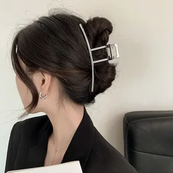 Sleek Metal Geometric Hair Claw Clips - Fashionable Hair Accessories (S17-Silver)