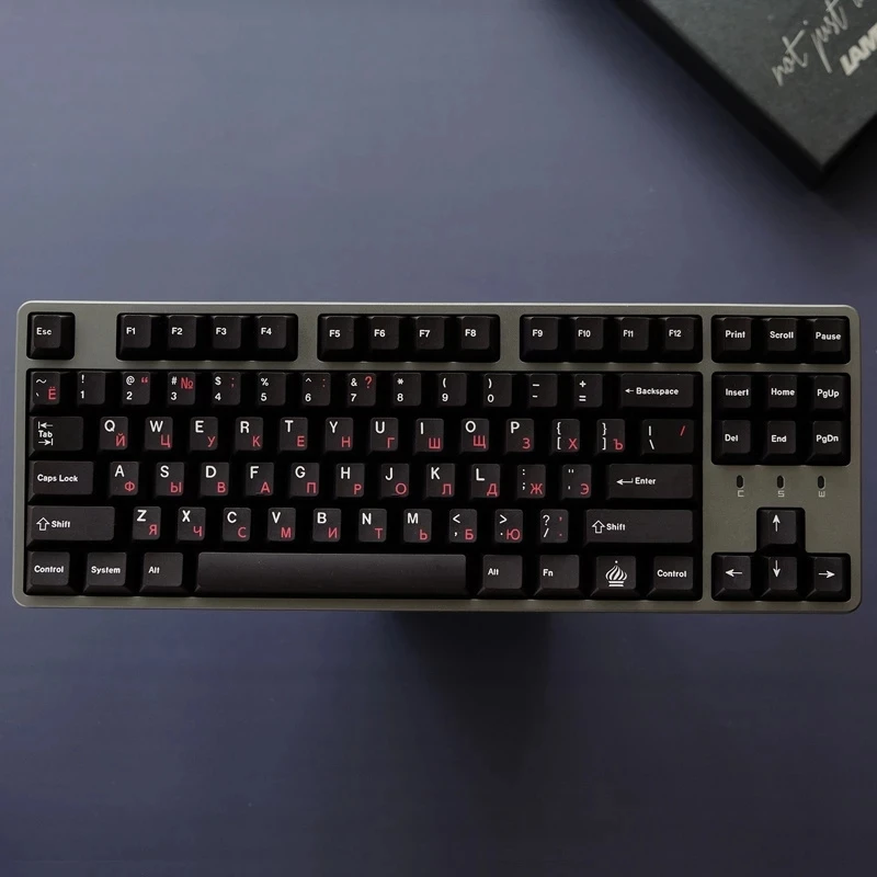 Teclado Russo para Teclado Mecânico Preto Vermelho Perfil Cereja Pbt Dye-sub Inglês Layout Faça Você Mesmo Ikbc Personalizar 134 Chaves - Imagem 4