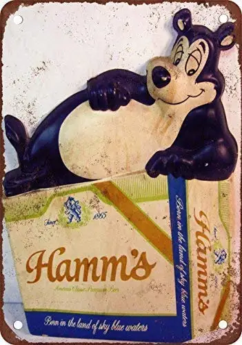 

Винтажная репродукция Hamm's Beer Bear, металлический жестяной ретро-знак, 12 х16 дюймов