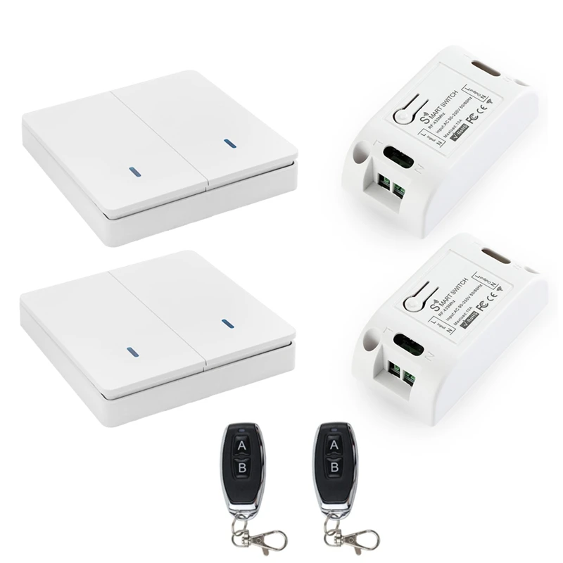 

Wireless Smart Light Switch RF 433Mhz Lighting Control Intelligent Switch AC 90-250V 10A Module( 2 W And 2 C And 2 RC)
