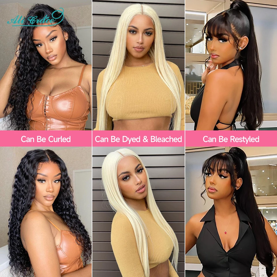 Human hair extensions ALI GRACE Brazilian straight human hair 4 bundles 100% Remy human weaves natural color straight bundle 10-28 inch