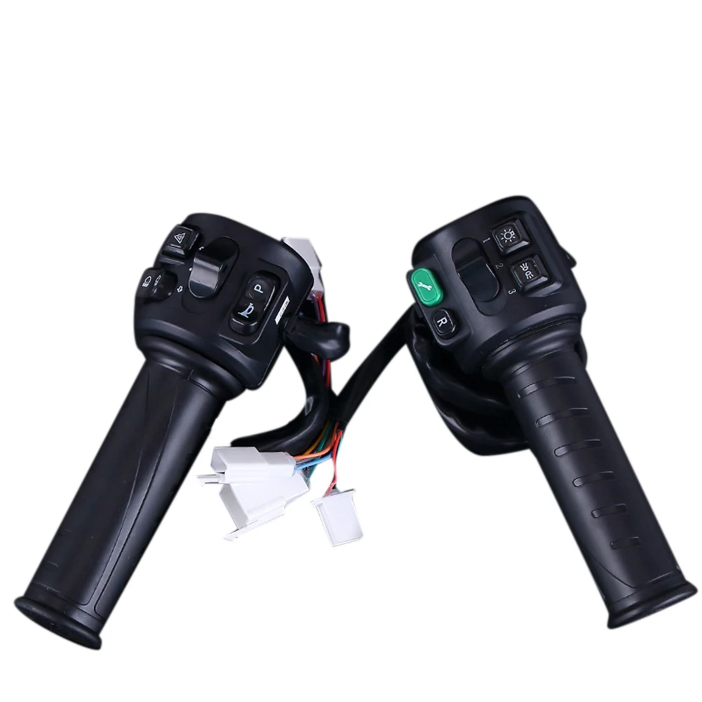 

Hall Type Twist Throttle Set with Three Speed Gear Reverse Turn Signal Function for Motorcycle E-Scooter Controller