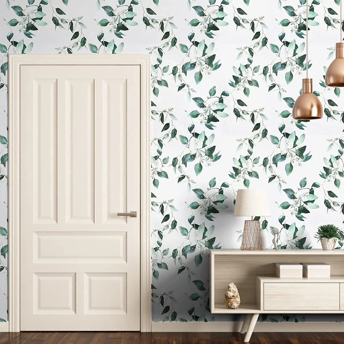 Green Peel and Stick Wallpaper Plant Wallpaper Eucalyptus Leaf Self Adhesive Wall Paper Vinyl Removable Contact Paper for Wall - Image 4