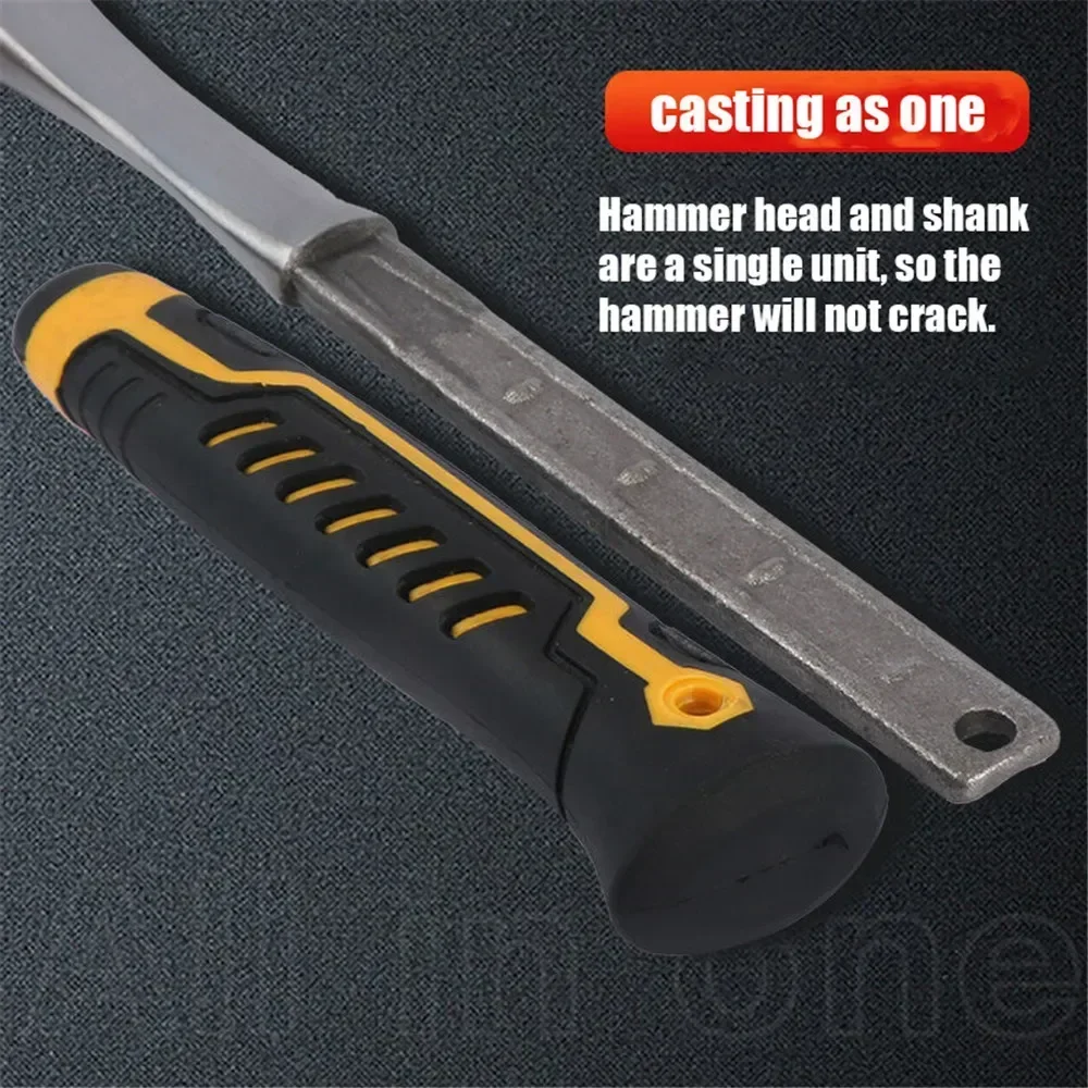 High Carbon Steel Geological Hammer Professional Multifunctional Hand Tool Hammer Camping Integrated Forging Claw geological hammer