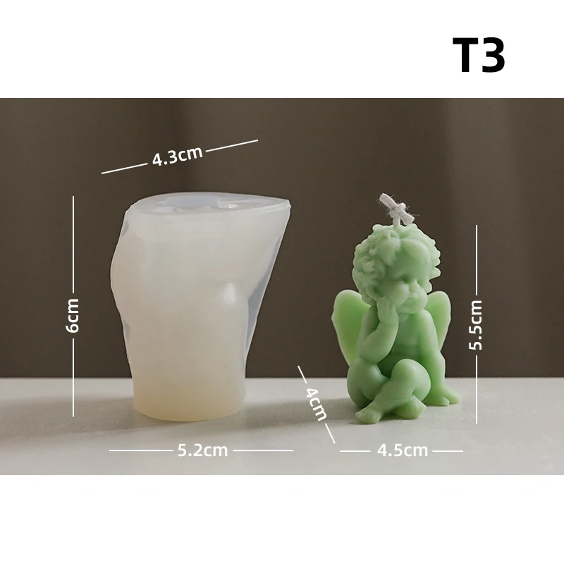 Description Picture 5 of itemSilicone Mold Winged Angel Scented Candle Mold Cake Ornament Handmade Soap Candle Gypsum Making Resin Mold