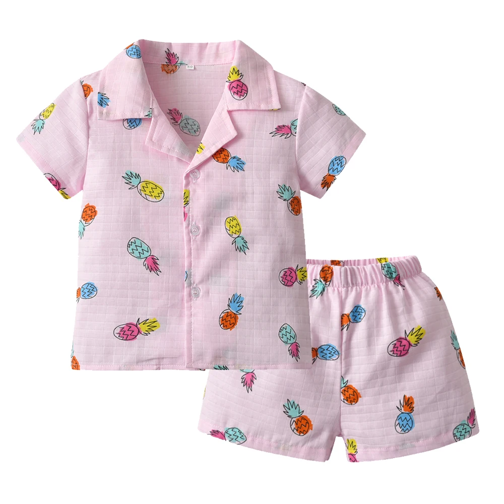 2022 Spring Pijama Pyjamas Set for Babi Girls Cartoon Fish Pajama Child Sleepwear Kids Homewear Suit Toddler Boys Girls Clothing baby nightgowns	