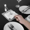 Napkin Holder for Tables, Napkin Holders for Kitchen, Modern Stainless Steel Dinner Flat Paper Napkin Tray 6.7 x 6.5 Inch 3