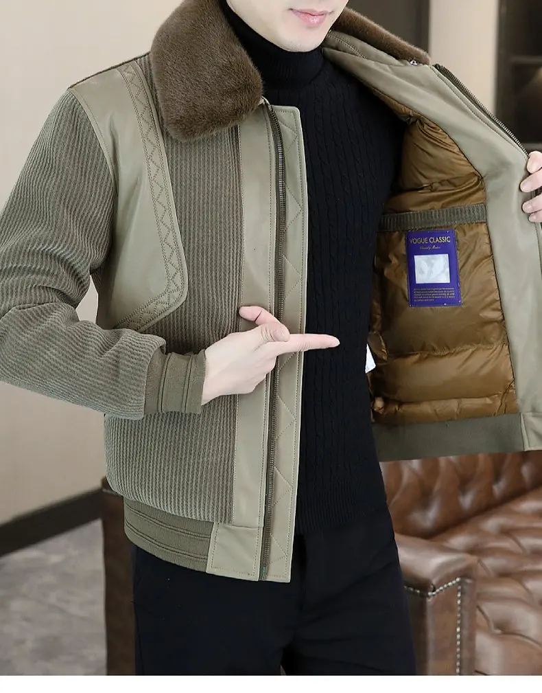 Hochwertige Herren-Kurz-Daunenjacke 2026 Winter Abnehmbarer Pelzkragen Warme Entendaunenjacke Lässige Winddichte Verdickte Top-Parka – Detail 9