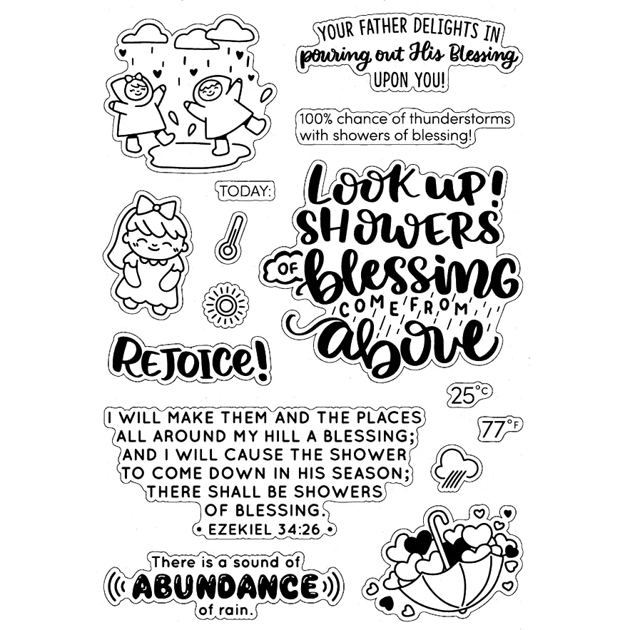

2023 New Showers Transparent Silicone Rubber Stamp/for DIY Scrapbooking Card /photo album Decorative clear stamp