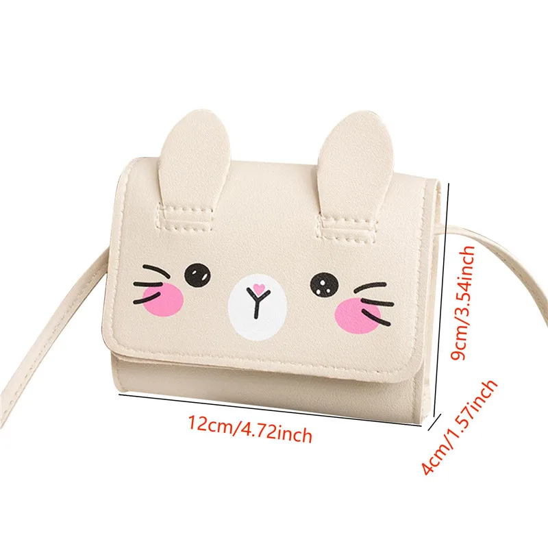 Coin Purse Coin Wallet Shoulder Bags Kids Cute Rabbit Baby Girls Small Crossbody Bags Cartoon Mini Coin Purse Handbags Children's Accessories Small Shoulder Bag