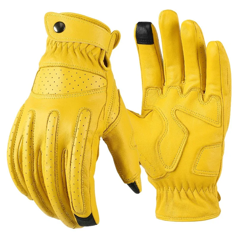 New 1Pair Gloves Men Women Gloves First Layer Cowhide Wear-resistant Camping Mittens Touch Screen Protective Equipment