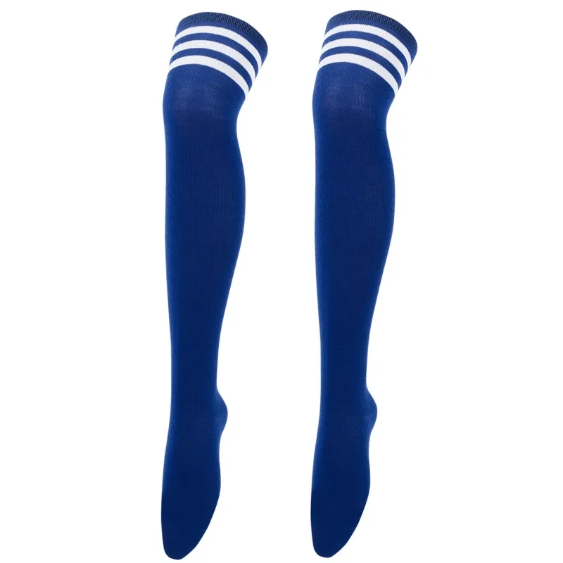 Chic Black/White Striped Over Knee Thigh High Socks