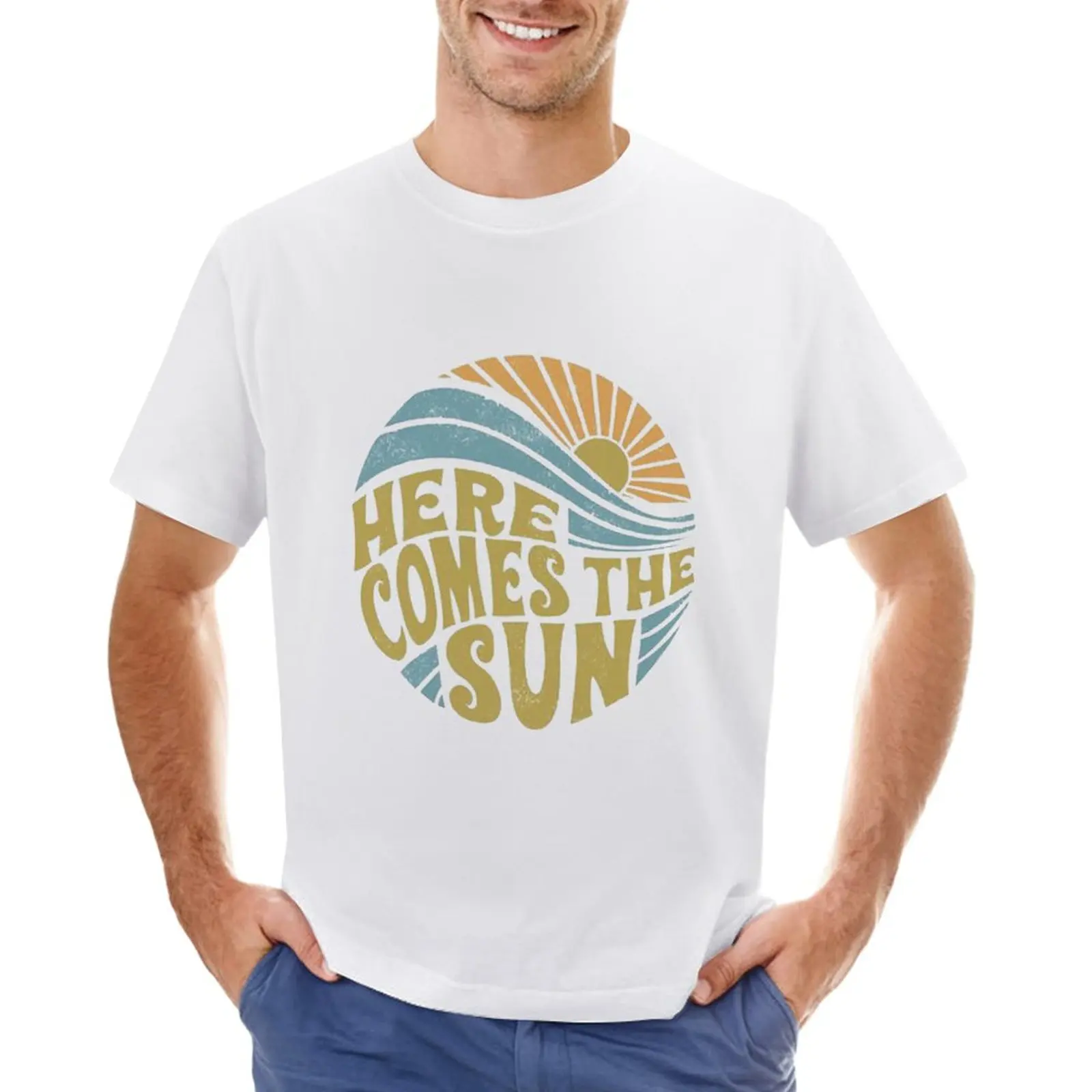 

here comes the sun T-Shirt customs design your own Blouse plain t shirts men