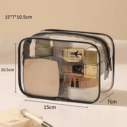 Clear Toiletry Bag Durable PVC Travel Makeup Cosmetic Organizer with Zipper Closure (A1)