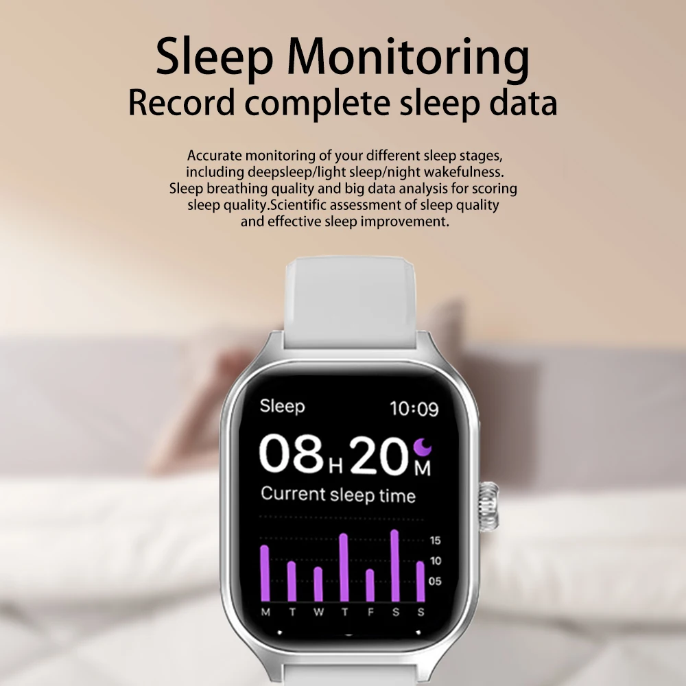 Montre Connectée Femme Homme avec Appel Bluetooth, 1,95" Smartwatch