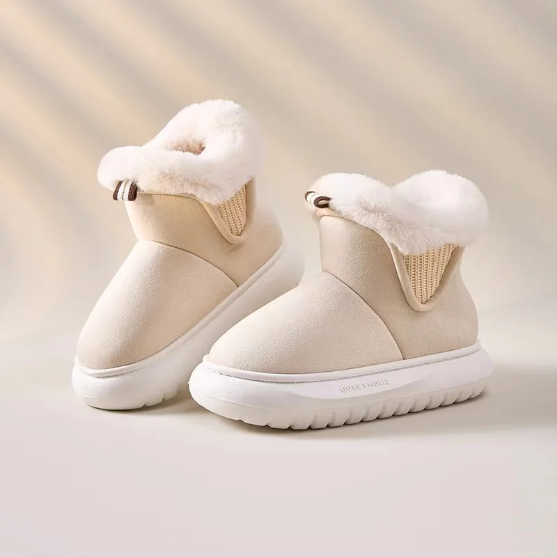 

2023 Winter New Thick Sole Snow Boots Women's Warm and Plush Home High Top Couple Cotton Slippers Lightweight and Comfortable